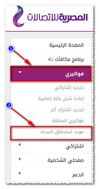 معرفة فاتورة النت we