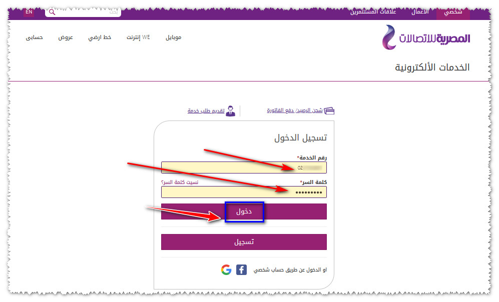 tedata login